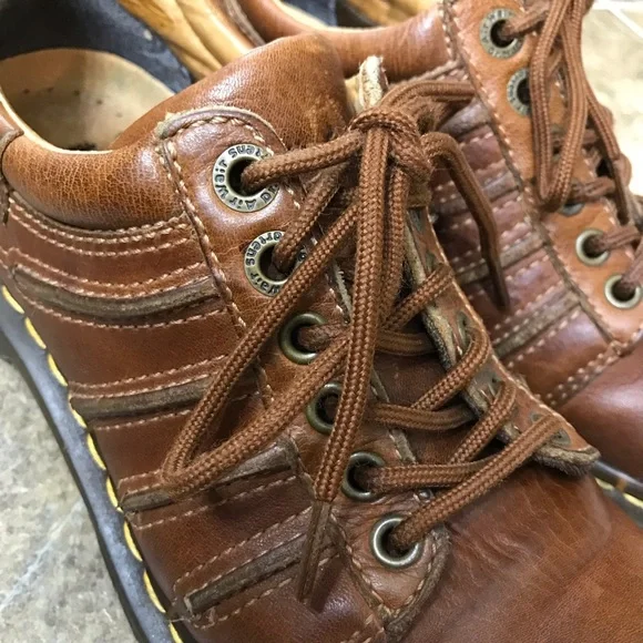 Dr. Martens Leather Chunky Oxford Low Top Shoes Women 7 Brown Vintage 12037 - Picture 11 of 16
